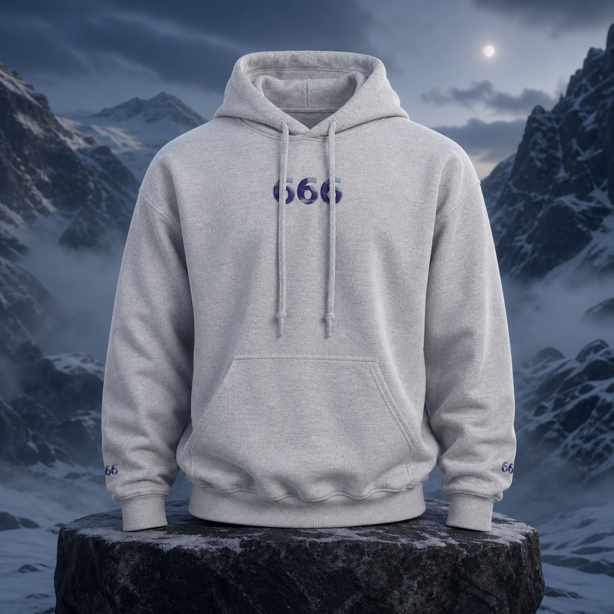 666 Snowy Mountain Angel Number Hoodie – Bright Future product image