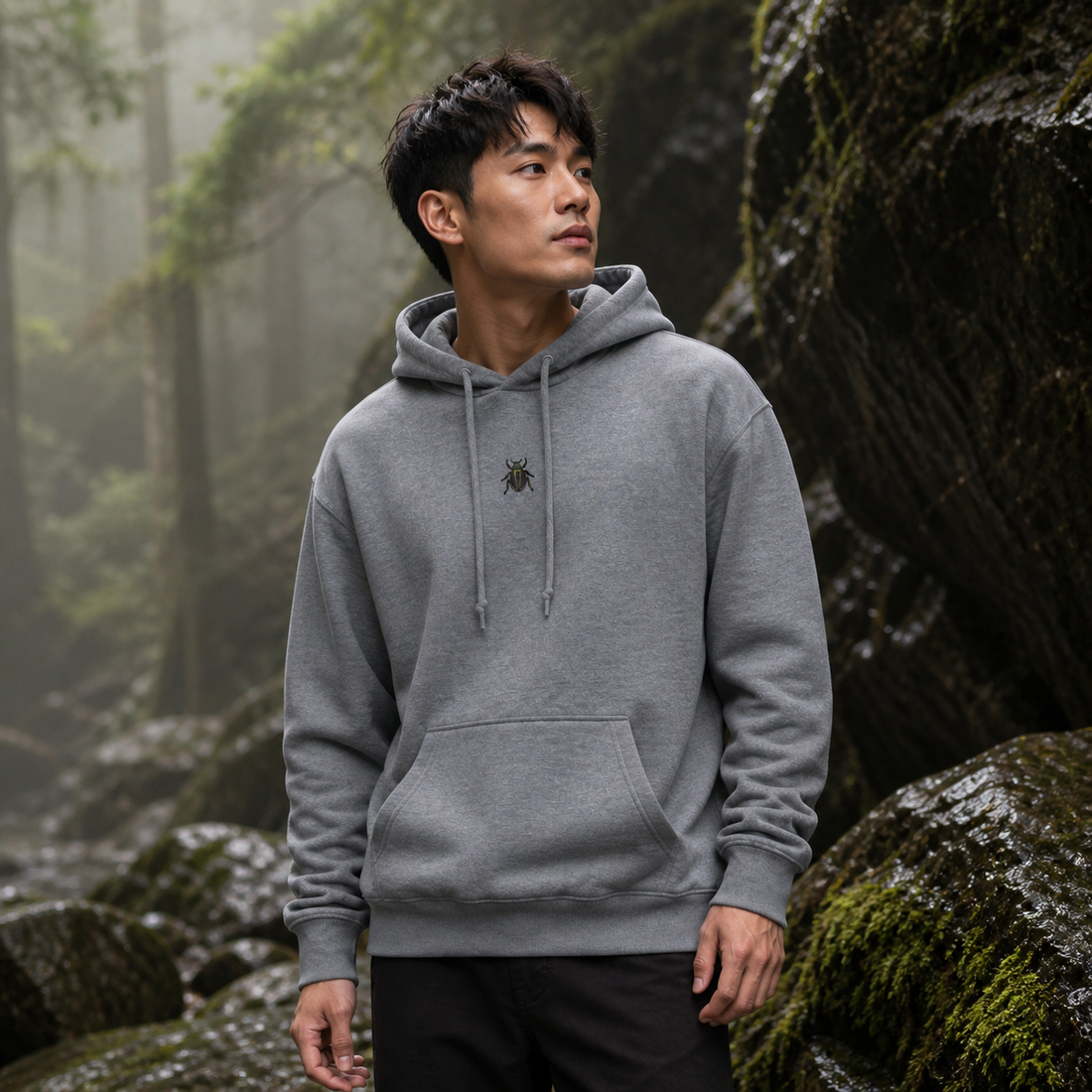 Beetle Hoodie – Resilience & Renewal in Graphite Heather – Bright Future product image