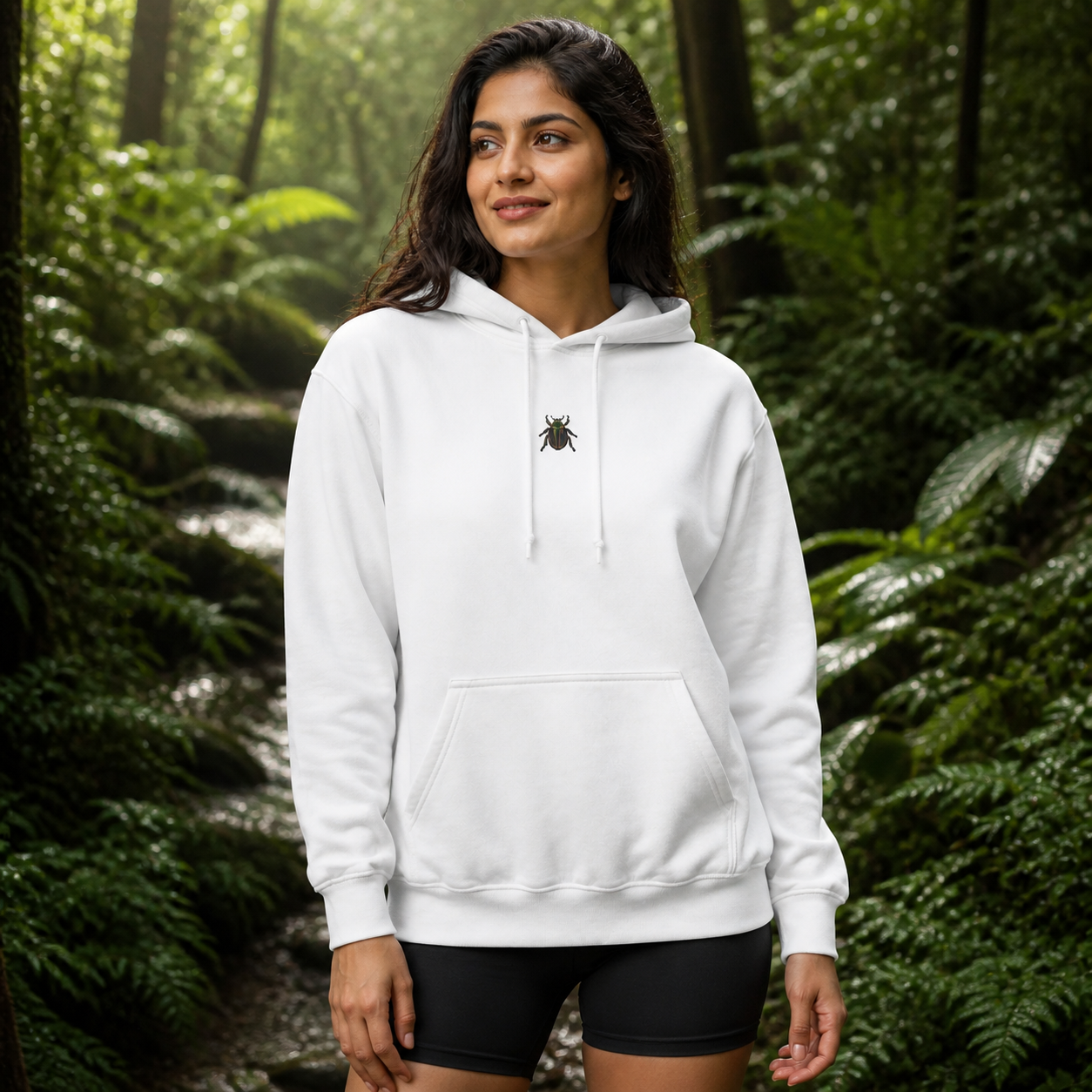 Beetle Hoodie – Resilience & Renewal in White – Bright Future product image