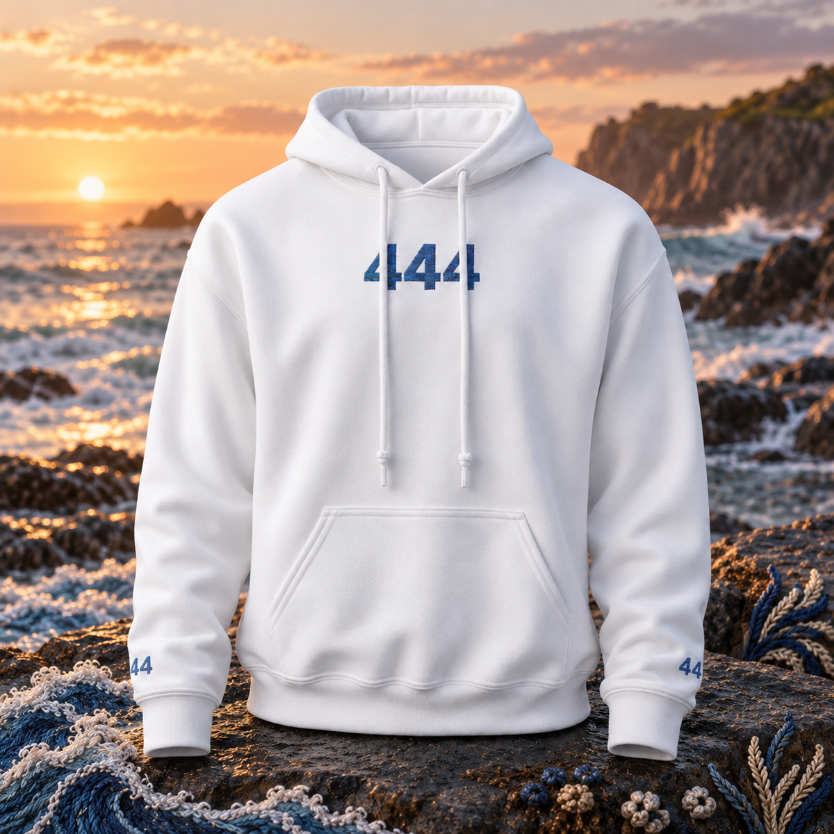 444 - Ocean - Stable Foundation β original product design in a realistic scene with embroidered environmental details.