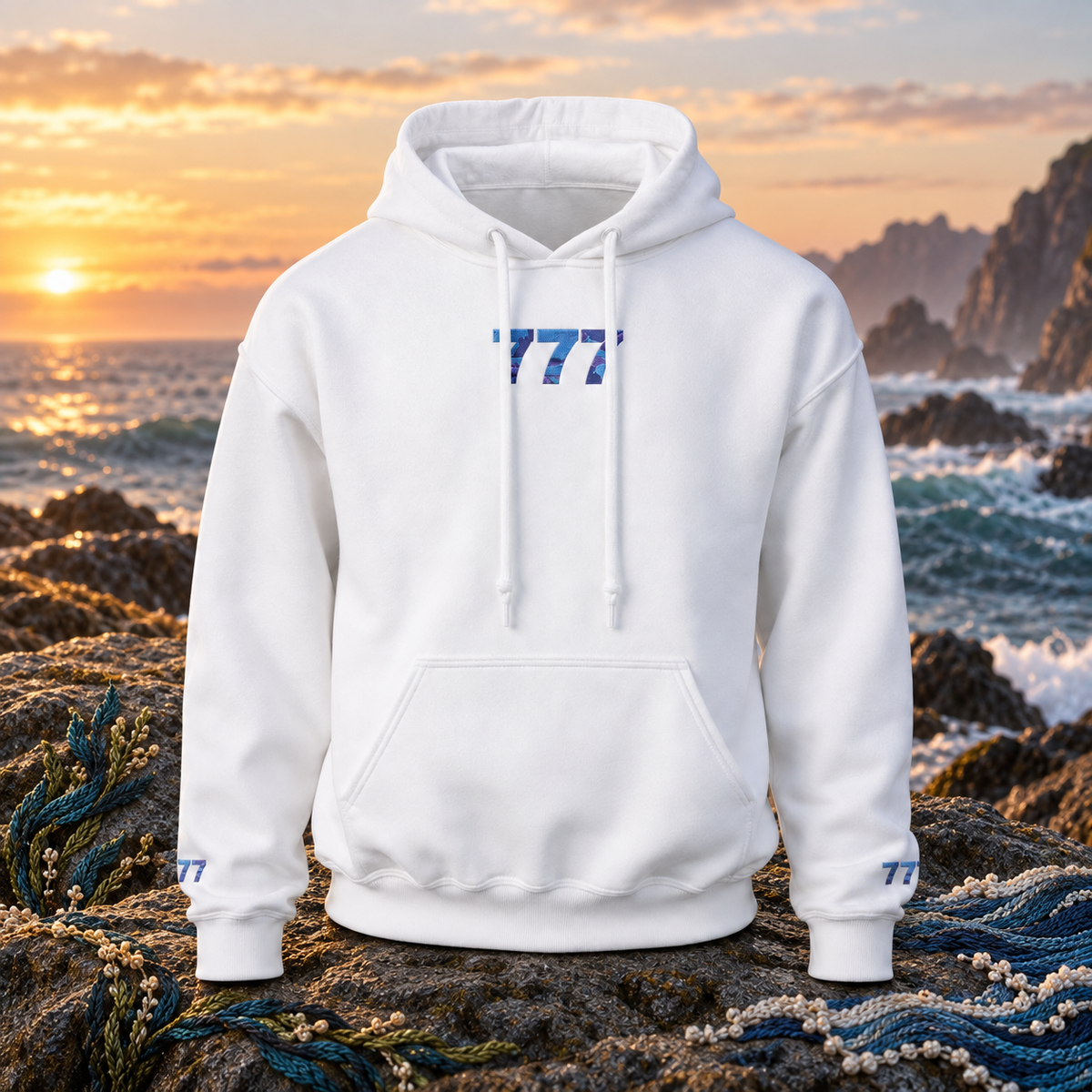 777 - Ocean - Spiritual Mastery β original product design in a realistic scene with embroidered environmental details.