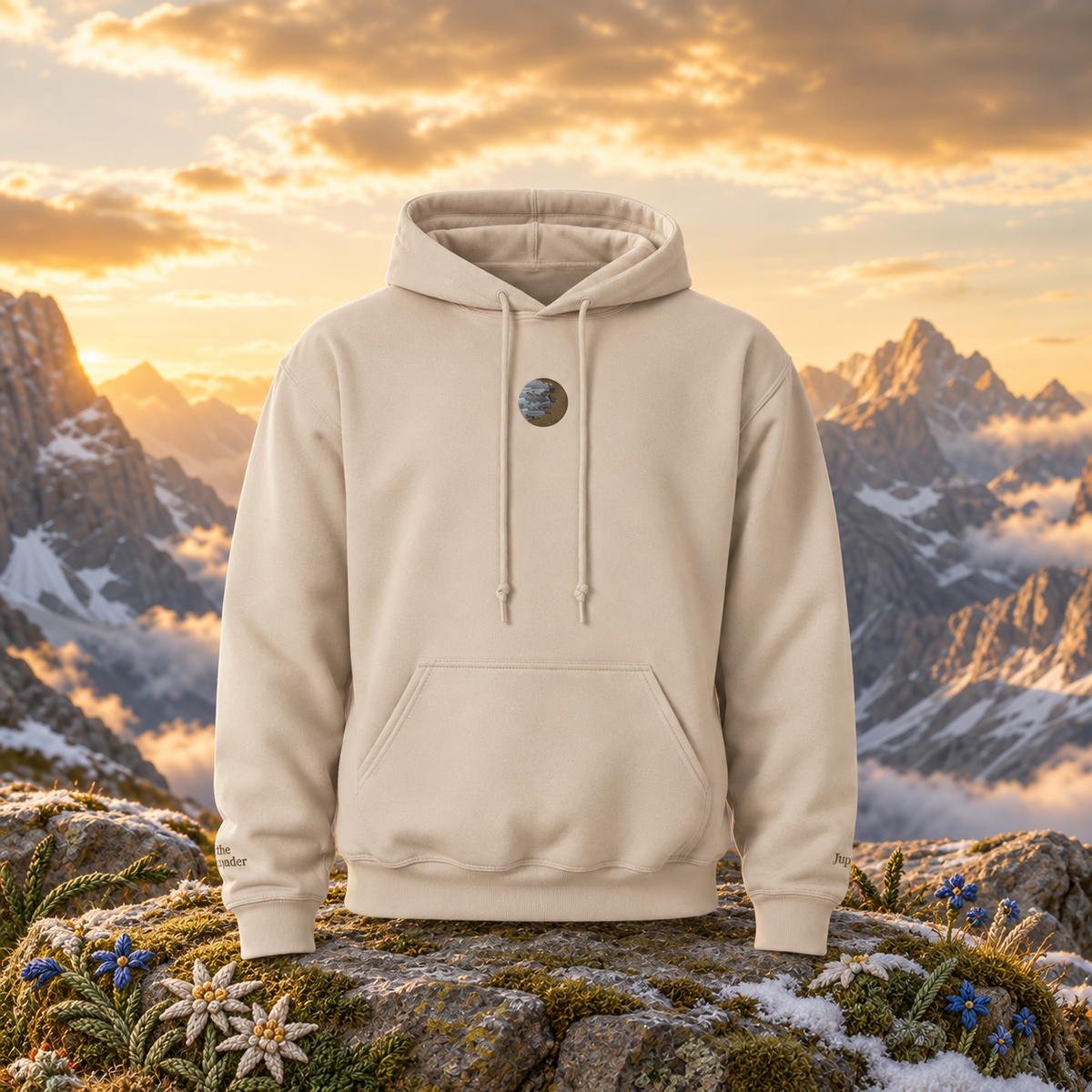 ♃ Jupiter – The Expander — original product design in a realistic scene with embroidered environmental details.