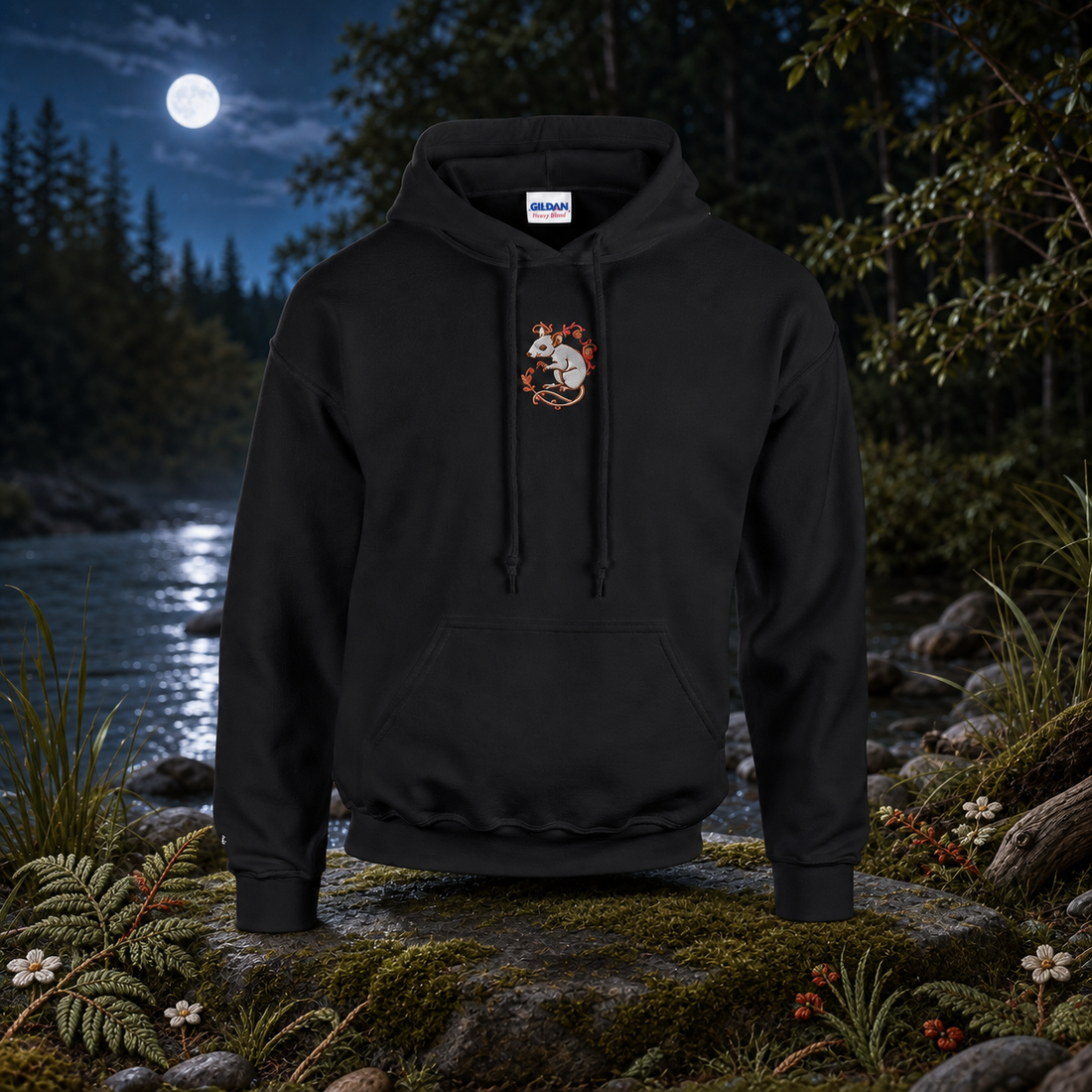 Rat (鼠 - Shǔ) — original product design in a realistic scene with embroidered environmental details.