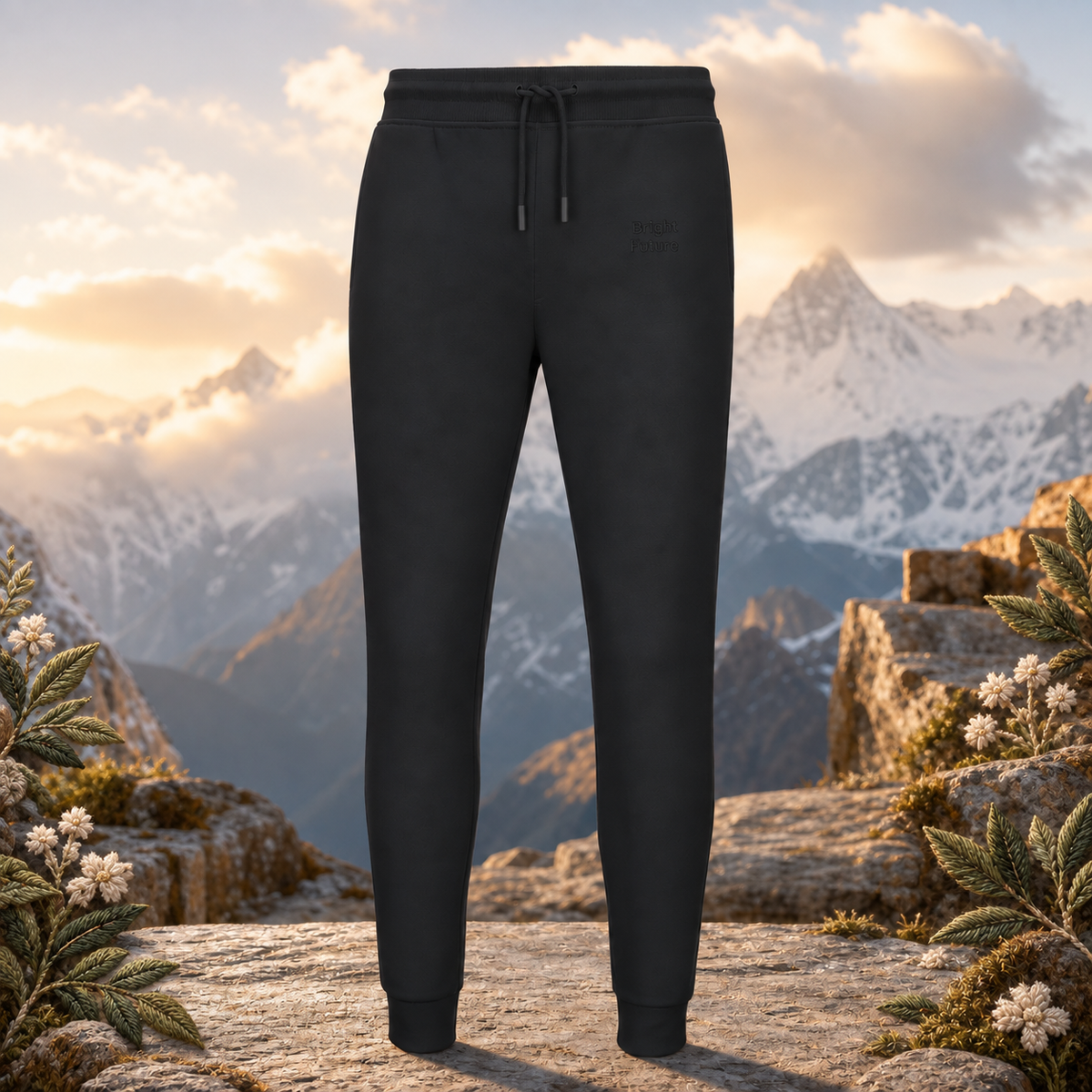 Unisex Joggers – Bright Future product image — original product in a realistic nature scene with embroidered environmental details.