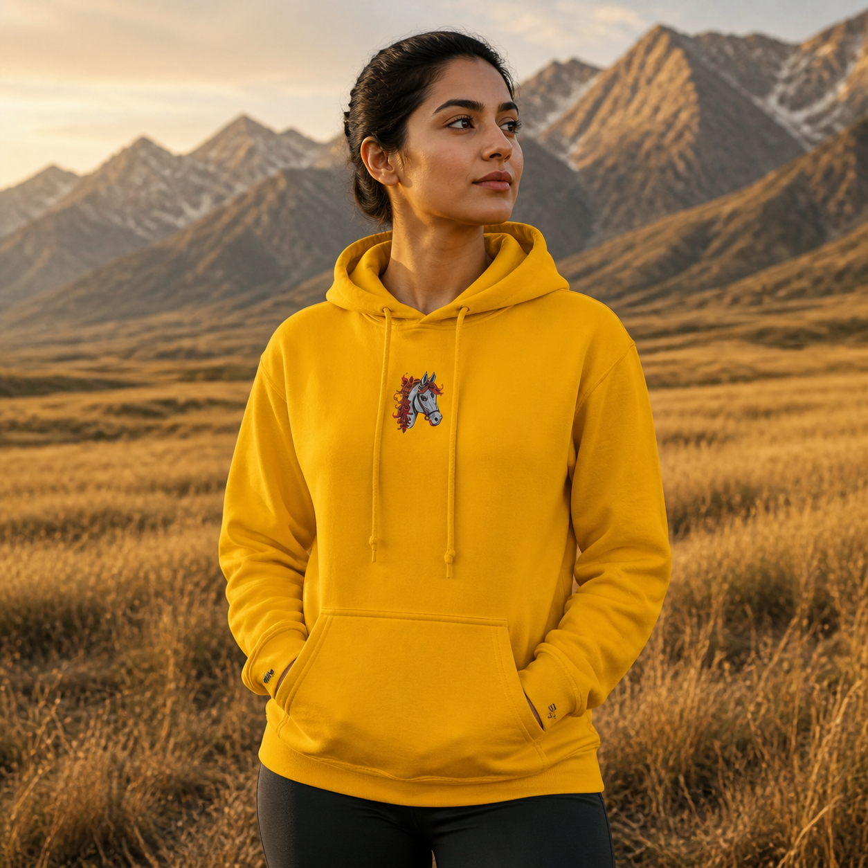 Horse Chinese Zodiac Hoodie in Gold – Bright Future product image