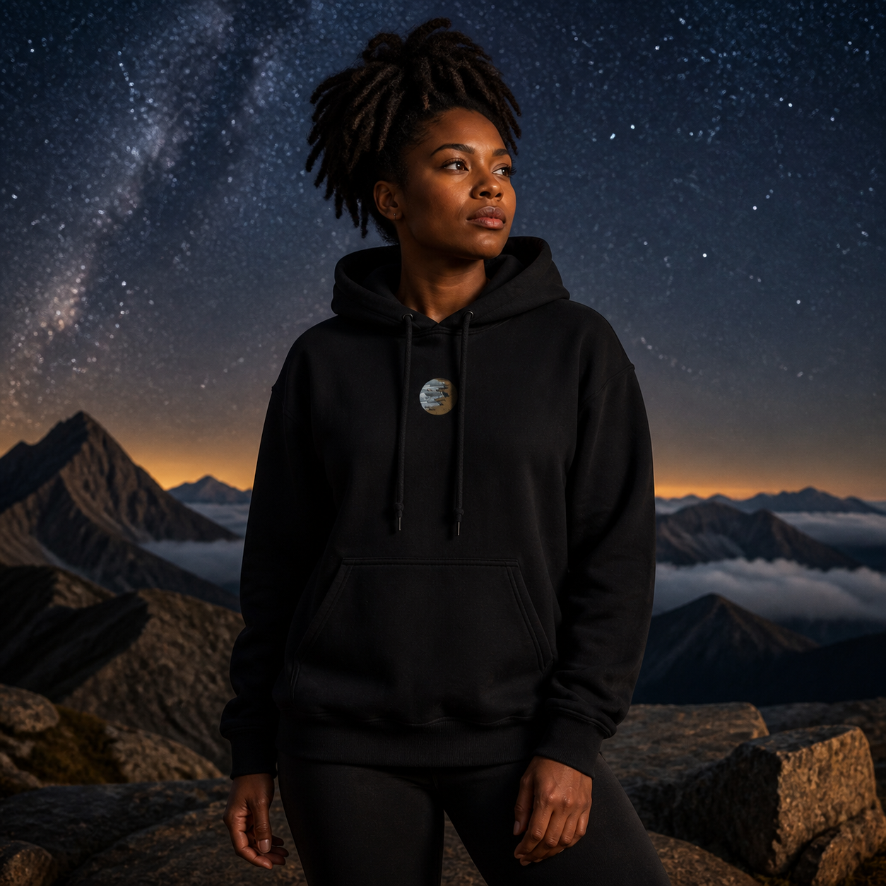 Jupiter Planet Hoodie in Black – Bright Future product image