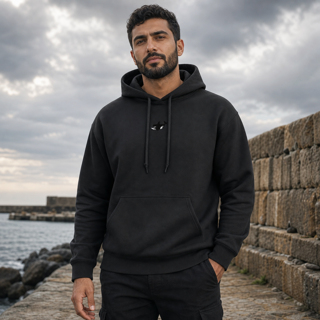 Killer Whale Hoodie in Black – Bright Future product image