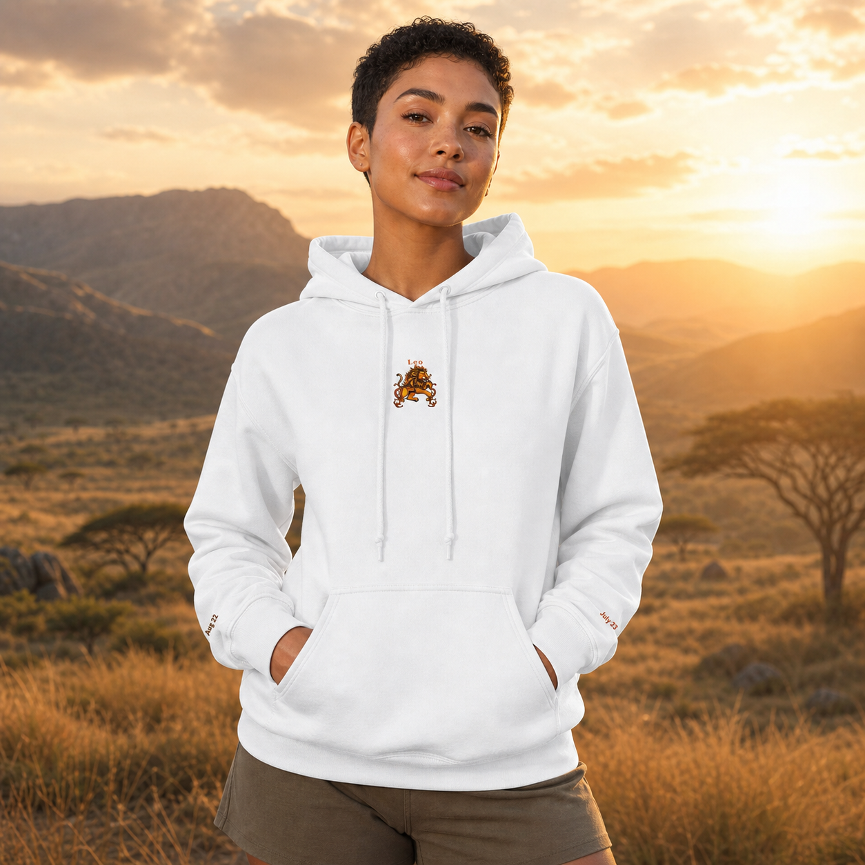 Leo Zodiac Hoodie in White – Bright Future product image