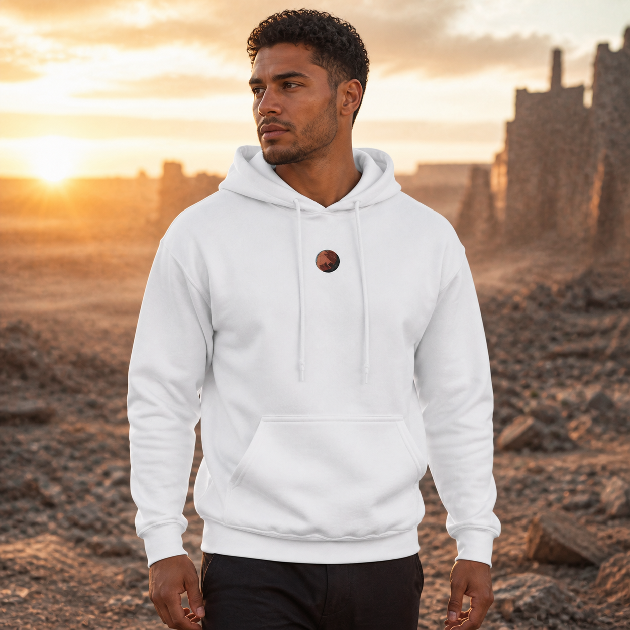 Mars Planet Hoodie in White – Bright Future product image