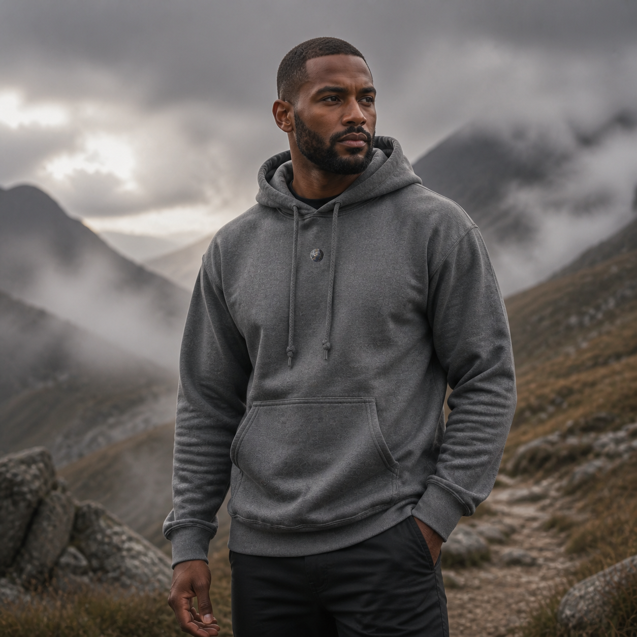 Mercury Planet Hoodie in Dark Heather – Bright Future product image
