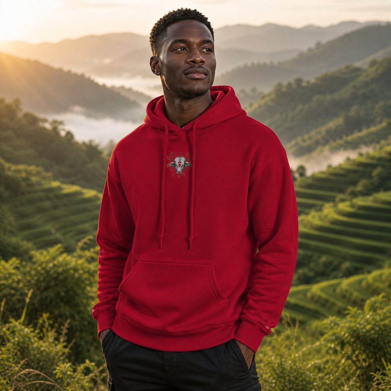 Ox Chinese Zodiac Hoodie in Cherry Red – Bright Future product image