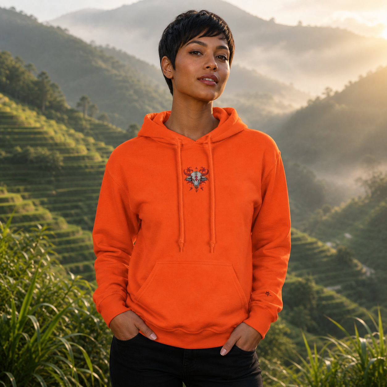 Ox Chinese Zodiac Hoodie in Orange – Bright Future product image