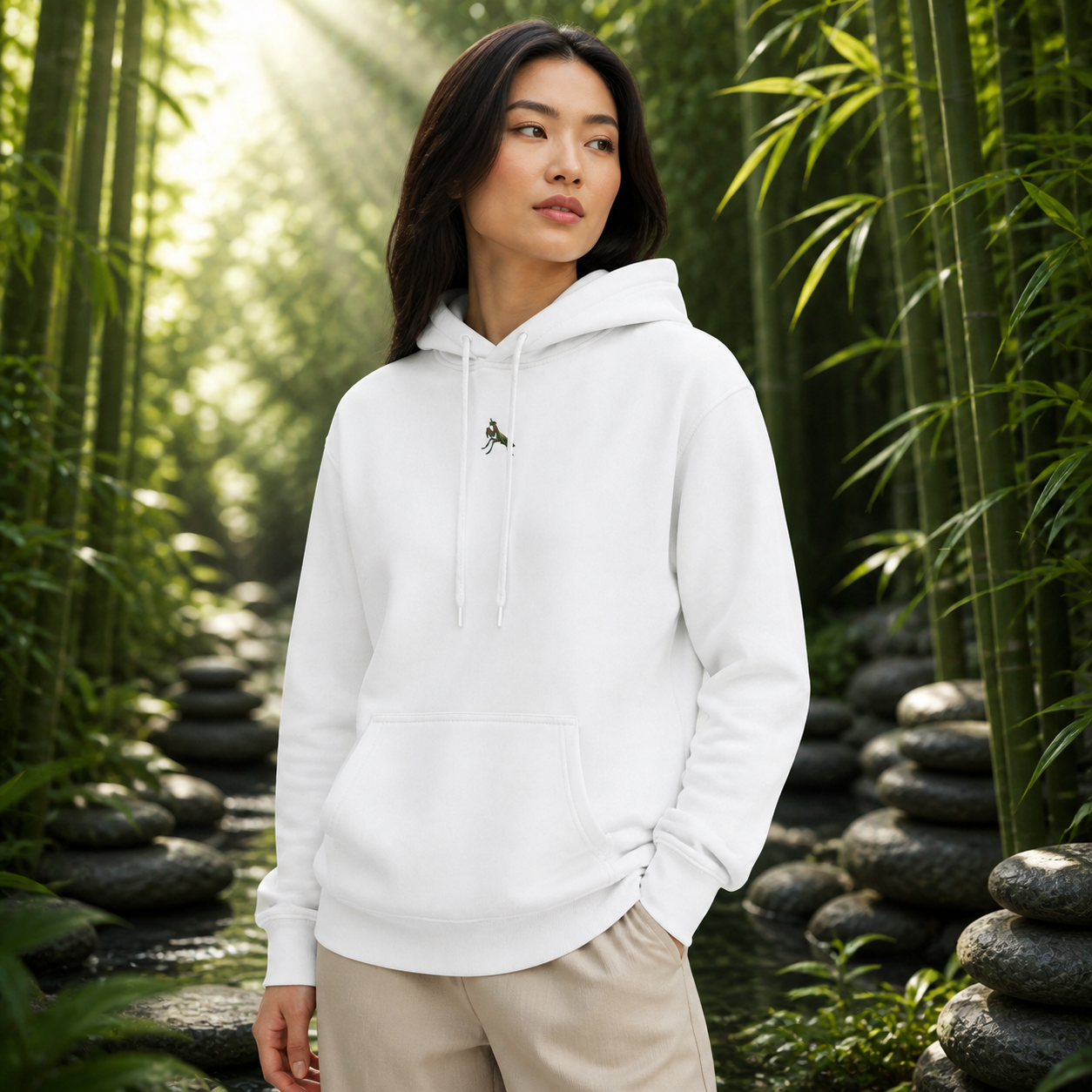 Praying Mantis Hoodie – Patience & Precision in White – Bright Future product image