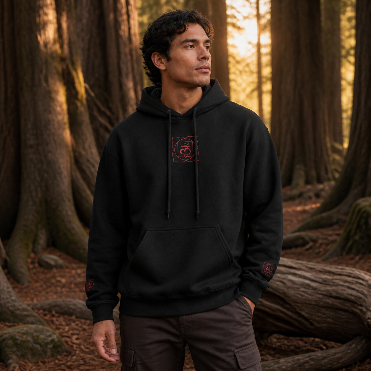 Root Chakra Hoodie in Black – Bright Future product image
