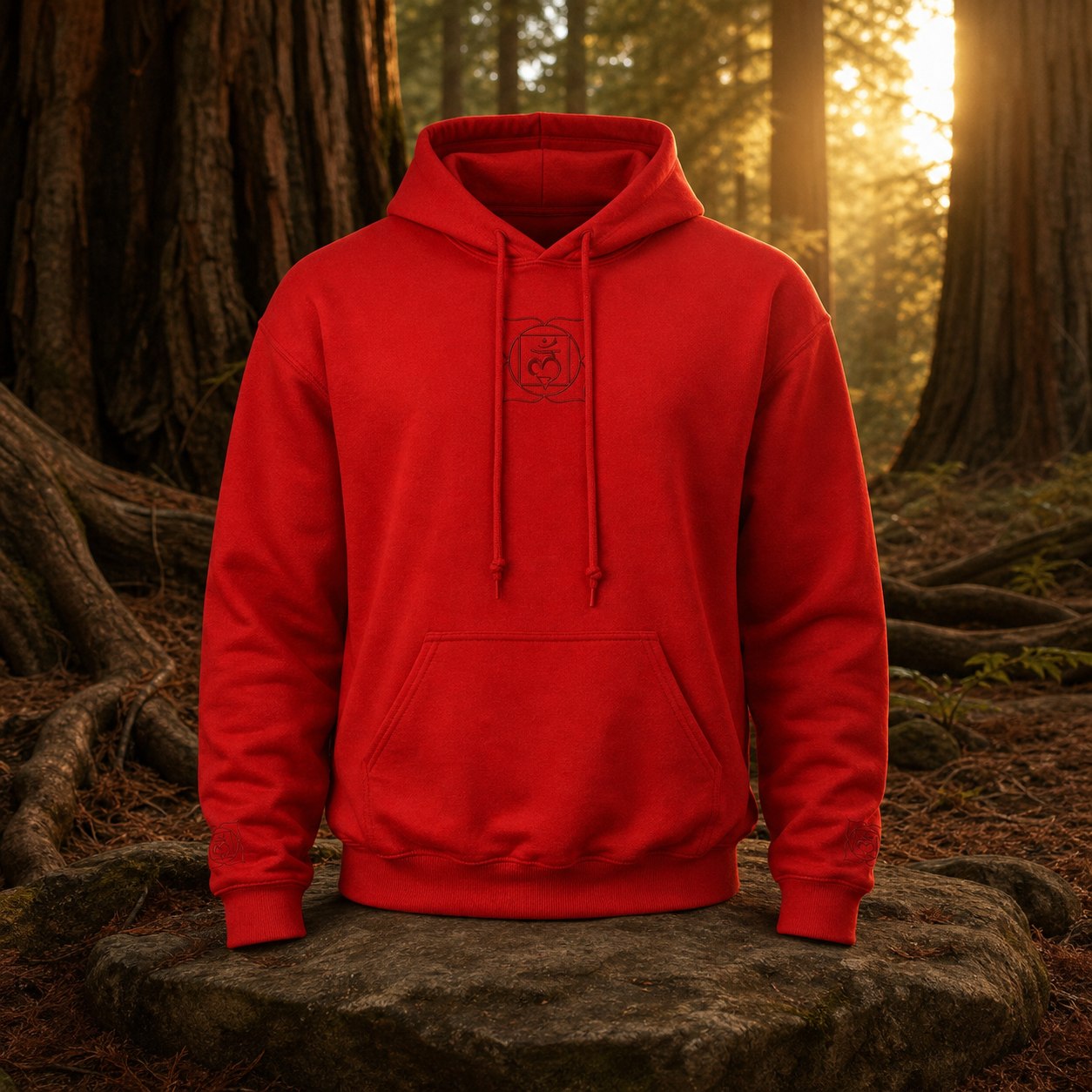 Root Chakra Hoodie in Red – Bright Future product image