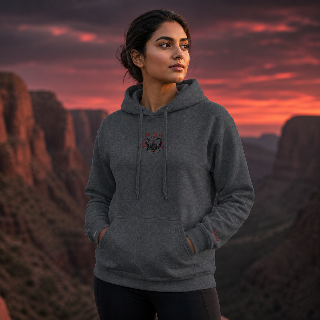 Scorpio Zodiac Hoodie in Graphite Heather – Bright Future product image
