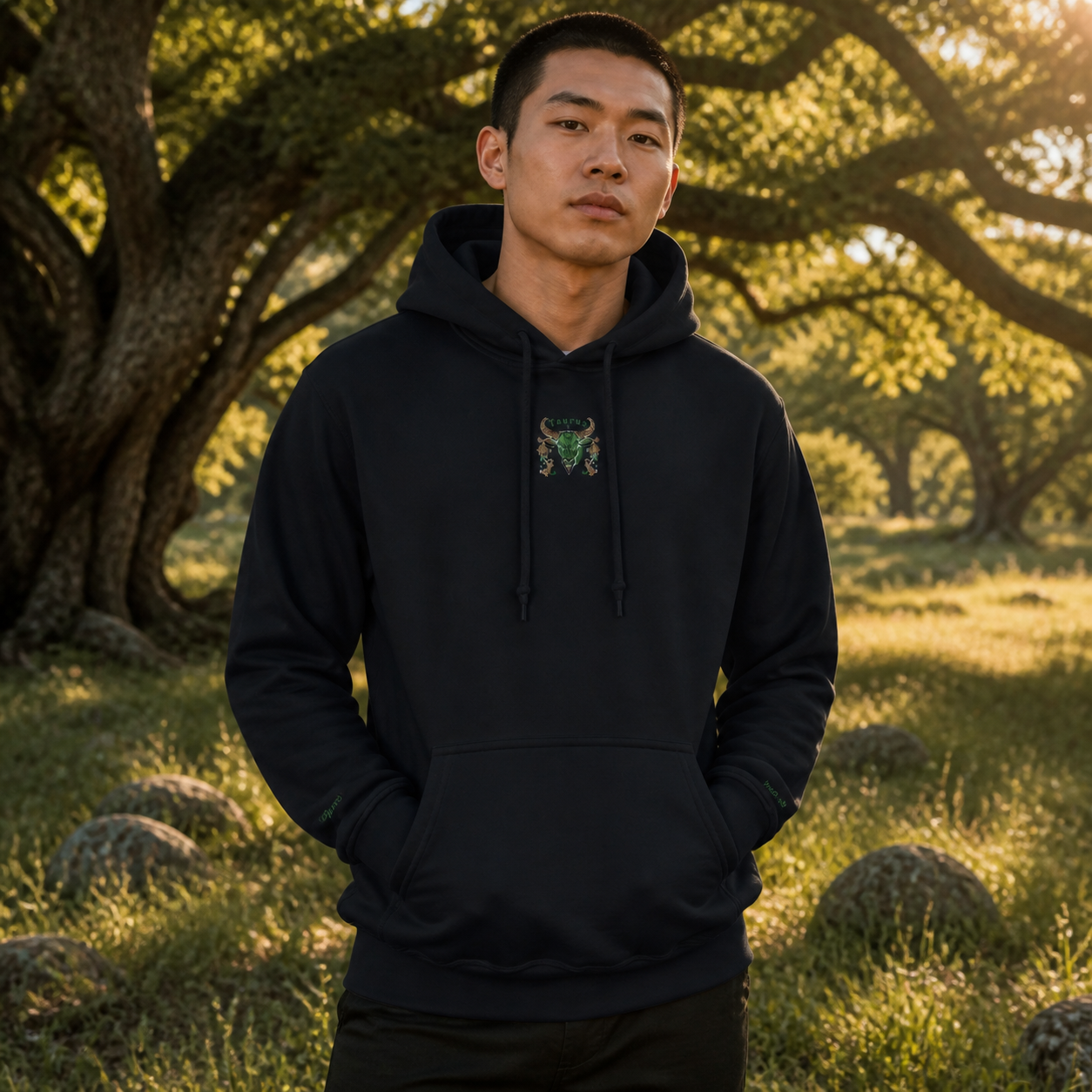 Taurus Zodiac Hoodie in Black – Bright Future product image