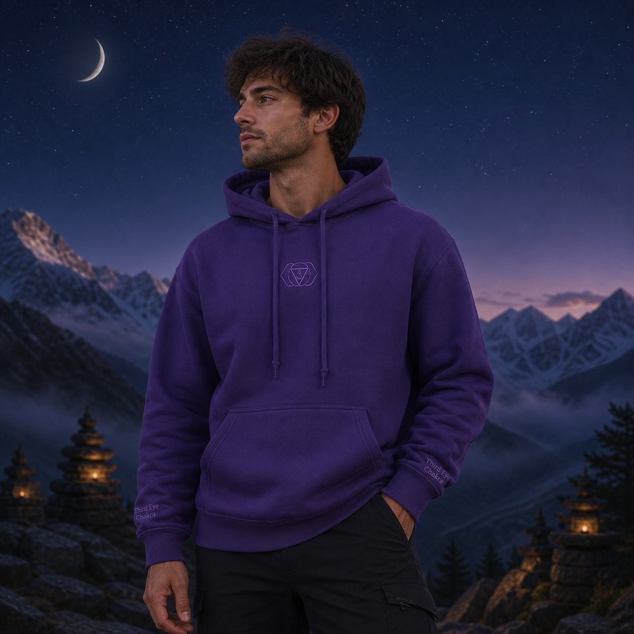 Third Eye Chakra Hoodie in Purple – Bright Future product image