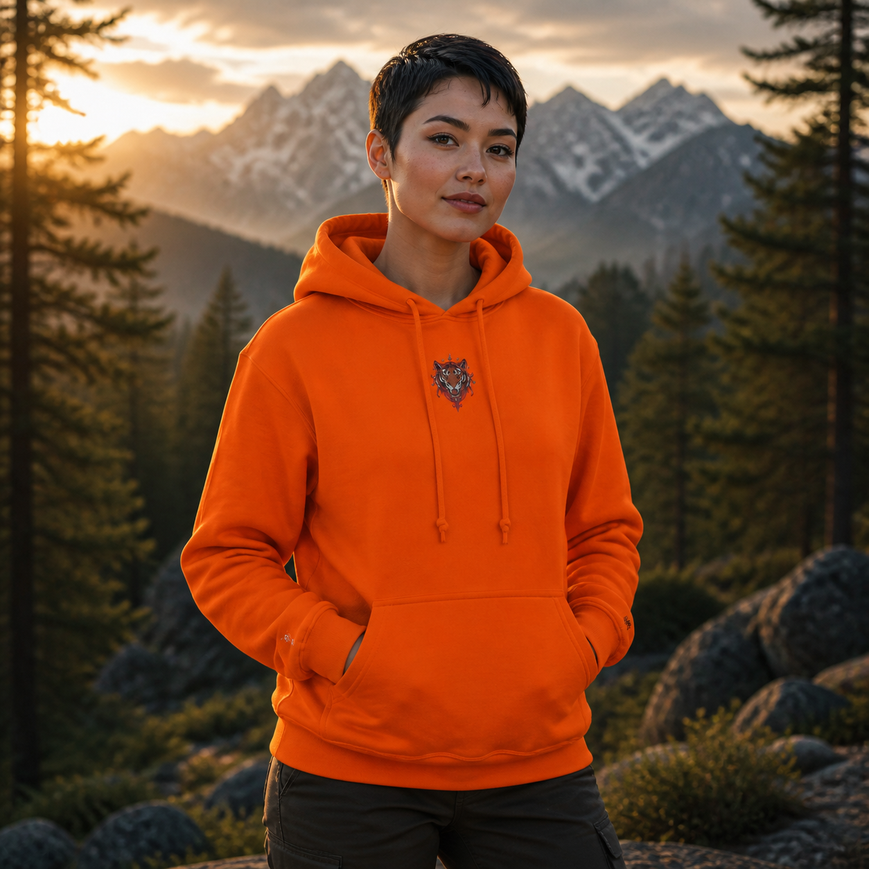 Tiger Chinese Zodiac Hoodie in Orange – Bright Future product image