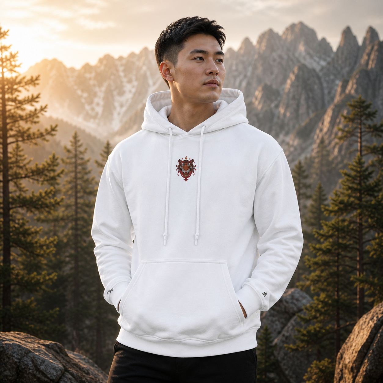 Tiger Chinese Zodiac Hoodie in White – Bright Future product image