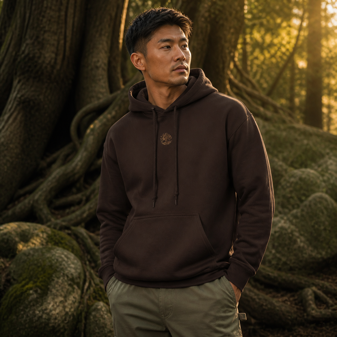Tree of Life Symbol Hoodie in Dark Chocolate – Bright Future product image
