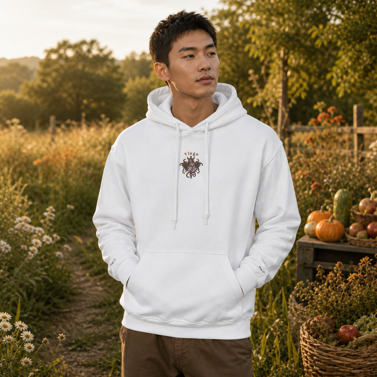 Virgo Zodiac Hoodie in White – Bright Future product image