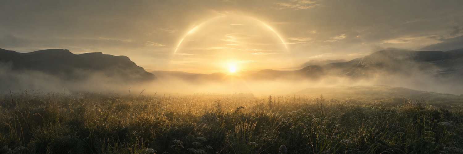 Bright Future collection — sunrise over a wild meadow