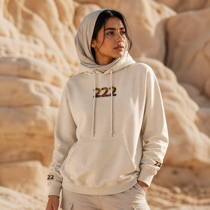 222 Desert Angel Number Hoodie in Sand – Bright Future product image