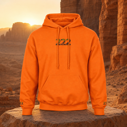 222 Desert Angel Number Hoodie in Orange – Bright Future product image