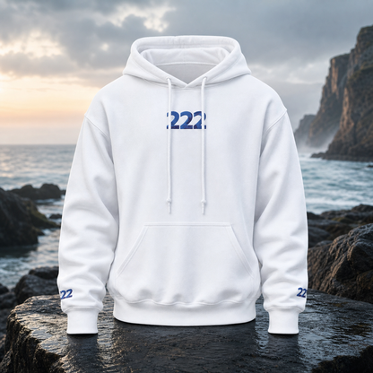 222 Ocean Angel Number Hoodie in White – Bright Future product image