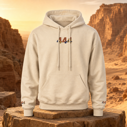 444 Desert Angel Number Hoodie in Sand – Bright Future product image