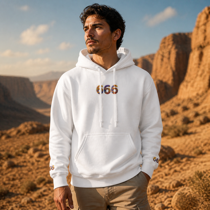 666 Desert Angel Number Hoodie in White – Bright Future product image