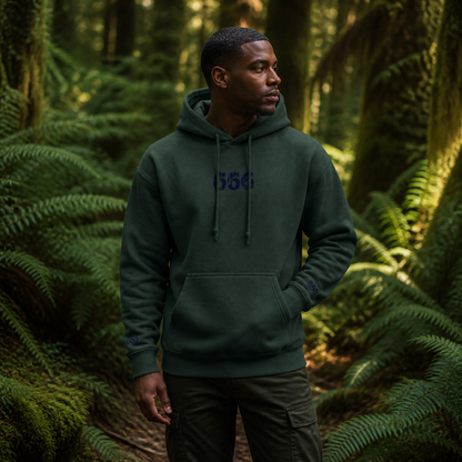 666 Forest Angel Number Hoodie in Forest Green – Bright Future product image
