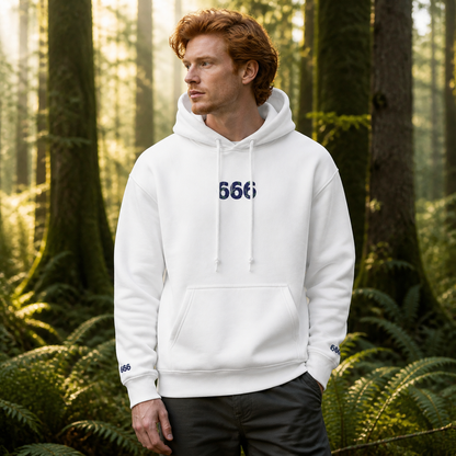 666 Forest Angel Number Hoodie in White – Bright Future product image