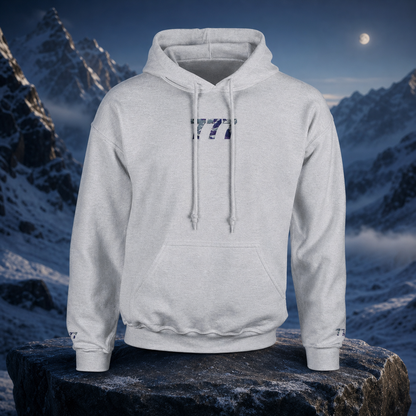 777 Snowy Mountain Angel Number Hoodie – Bright Future product image