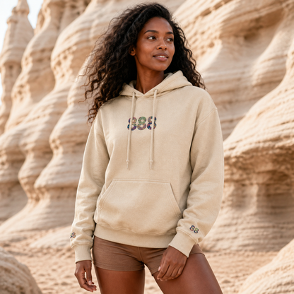 888 Desert Angel Number Hoodie in Sand – Bright Future product image