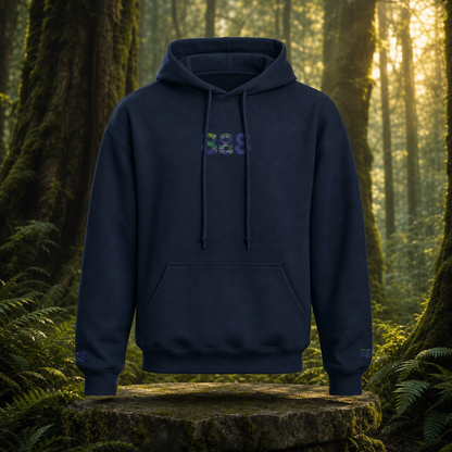 888 Forest Angel Number Hoodie in Navy – Bright Future product image