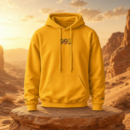 999 Desert Angel Number Hoodie in Gold – Bright Future product image