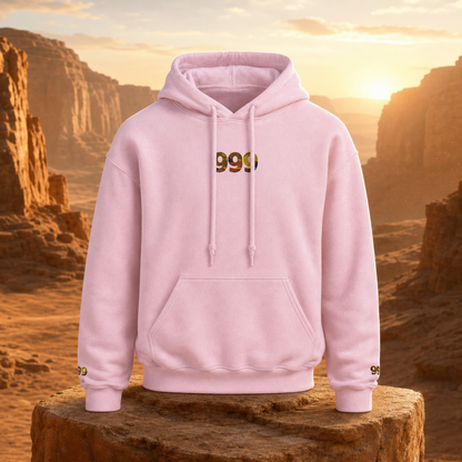 999 Desert Angel Number Hoodie in Light Pink – Bright Future product image