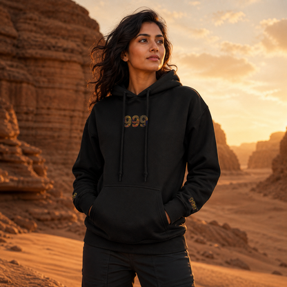 999 Desert Angel Number Hoodie in Black – Bright Future product image