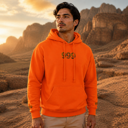 999 Desert Angel Number Hoodie in Orange – Bright Future product image