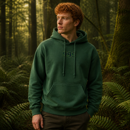 999 Forest Angel Number Hoodie in Forest Green – Bright Future product image