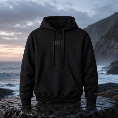999 Ocean Angel Number Hoodie in Black – Bright Future product image