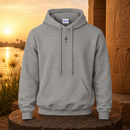 Ankh Symbol Hoodie in Graphite Heather – Bright Future product image
