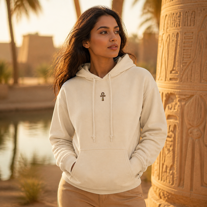 Ankh Symbol Hoodie in Sand – Bright Future product image