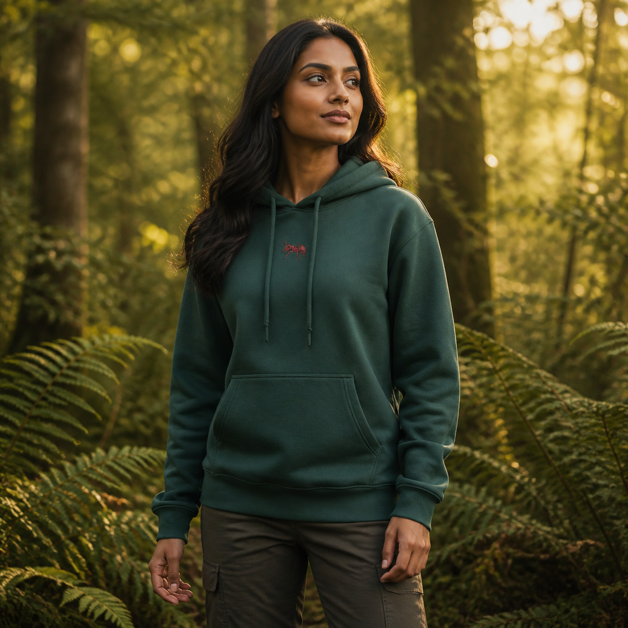 Ant Hoodie – Strength in Unity in Forest Green – Bright Future product image