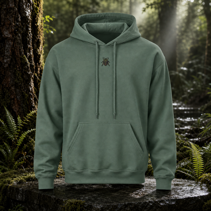 Beetle Hoodie – Resilience &amp; Renewal in Military Green – Bright Future product image