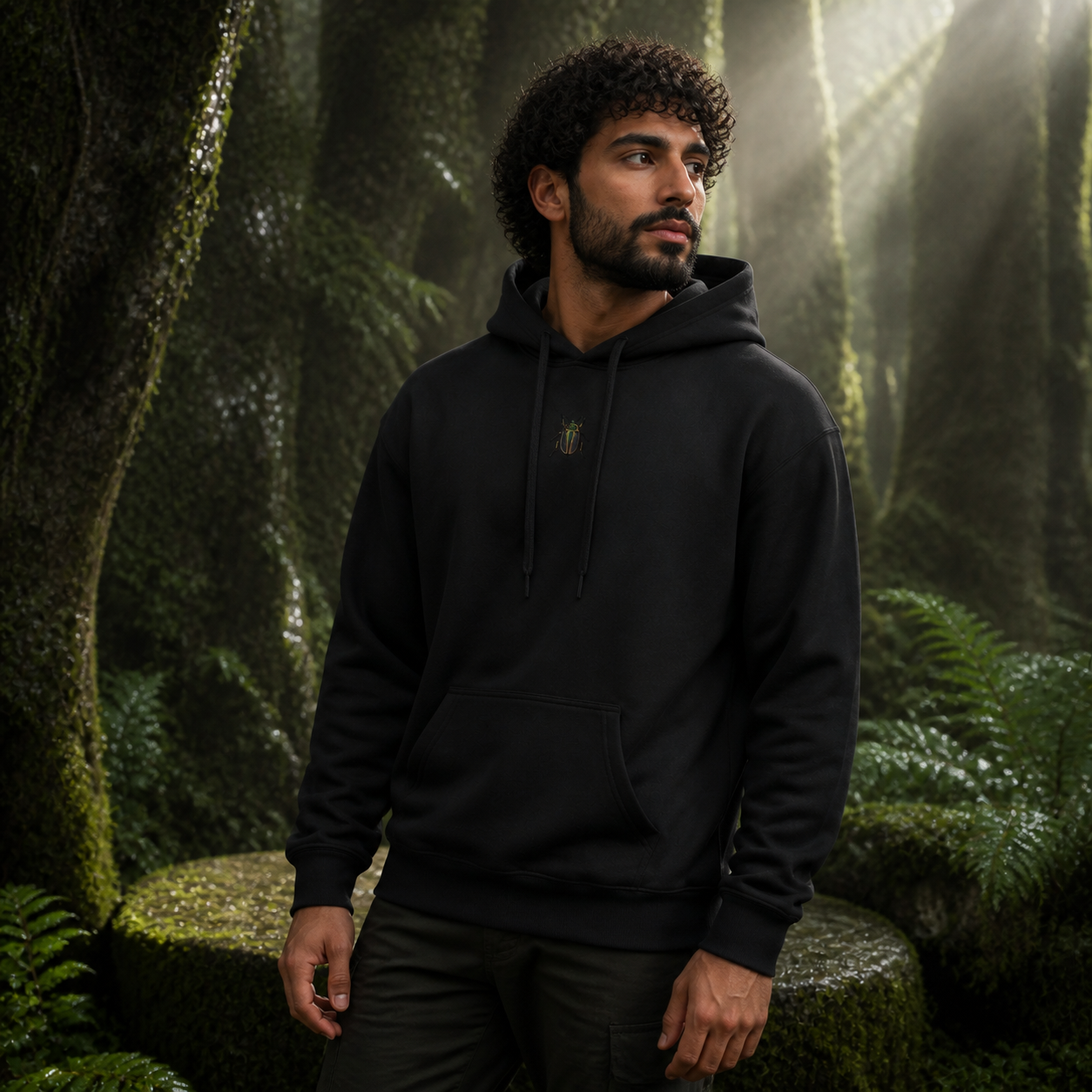 Beetle Hoodie – Resilience &amp; Renewal in Black – Bright Future product image