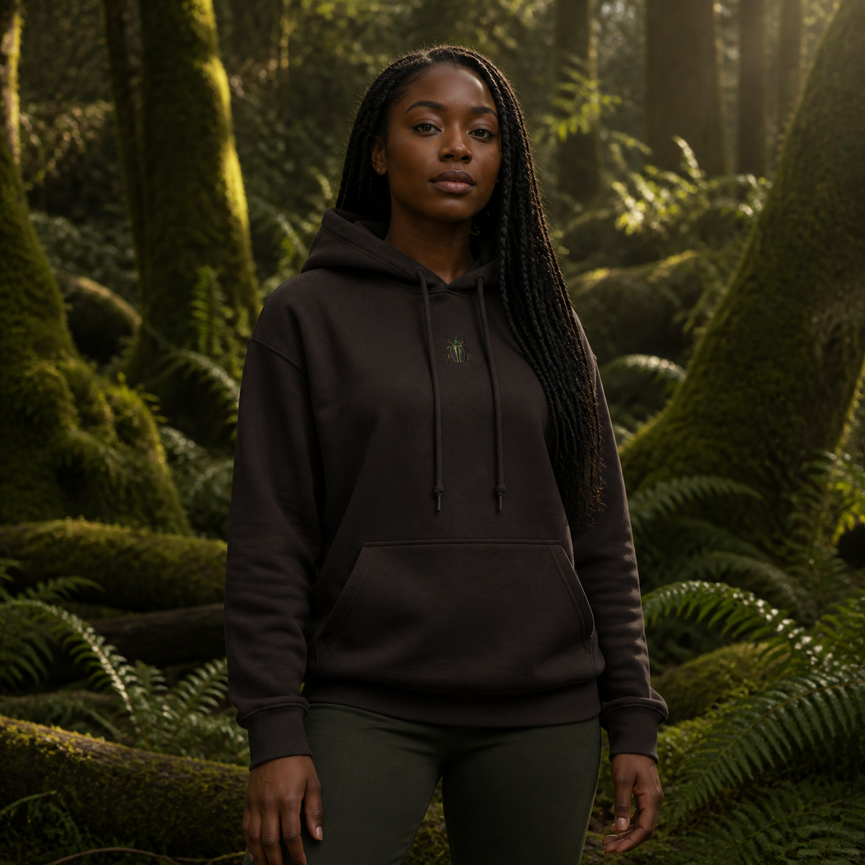 Beetle Hoodie – Resilience &amp; Renewal in Dark Chocolate – Bright Future product image