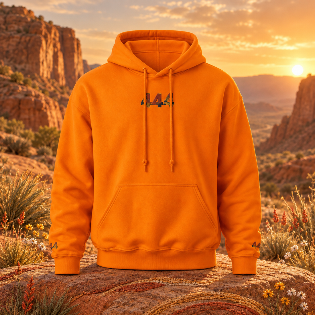 444 - Desert - Stable Foundation — original product design in a realistic scene with embroidered environmental details.